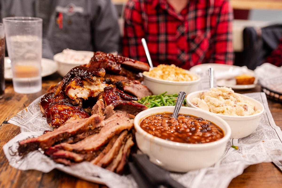 Barbecue meal with sides — official menu photograph
